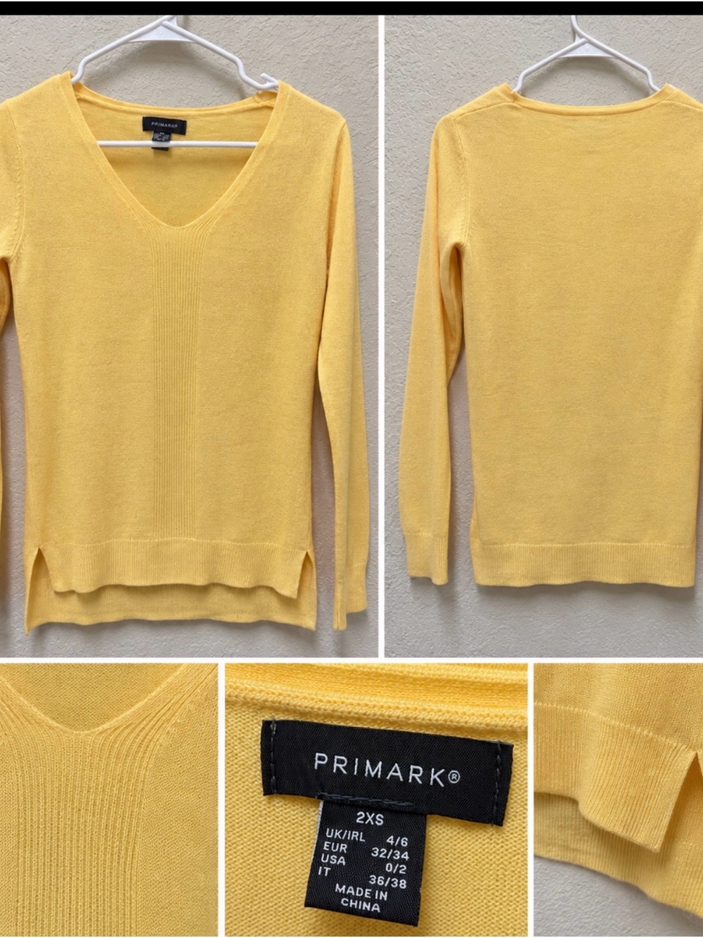Primark Sunny Yellow V-Neck Knit Sweater